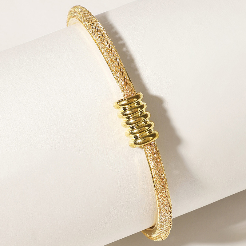 

Metal Mesh Bangle Bracelet 1pc, Gold