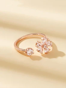 Nhẫn Vàng Pha lê kim cương - Vàng - Xem 3