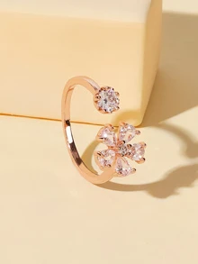 Nhẫn Vàng Pha lê kim cương - Vàng - Xem 5