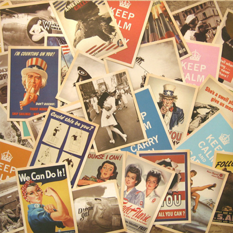

Vintage Figure Postcard 32pcs, Multicolor