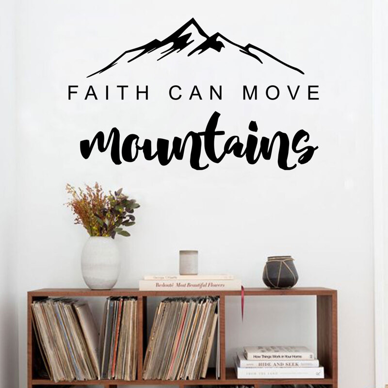 

Simple Mountain & Slogan Print Wall Sticker