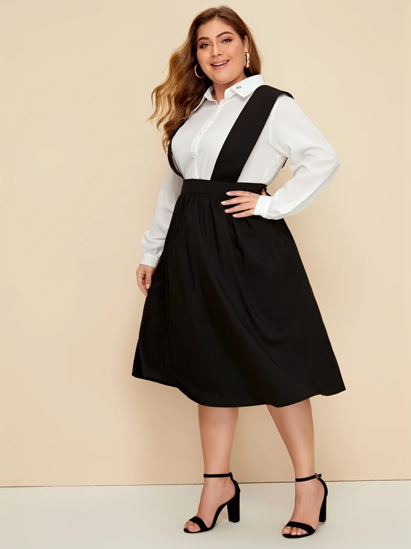 plus size pinafore dress
