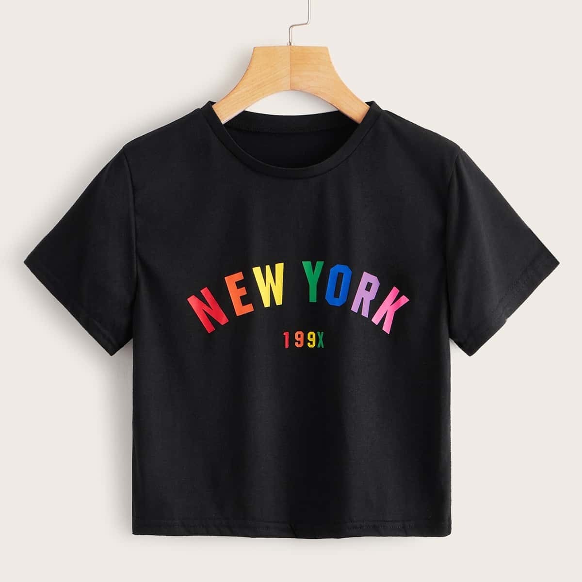 

Letter Print Tee, Black