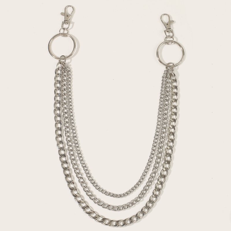 

Guys Layered Chain Belt, Silver