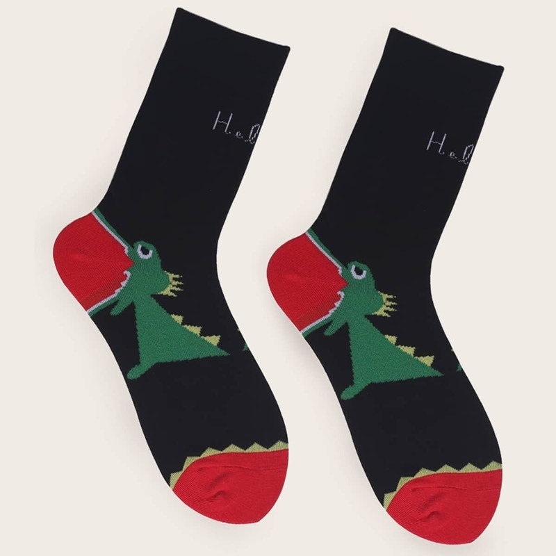 

Guys Animal Pattern Socks 1pair, Multicolor