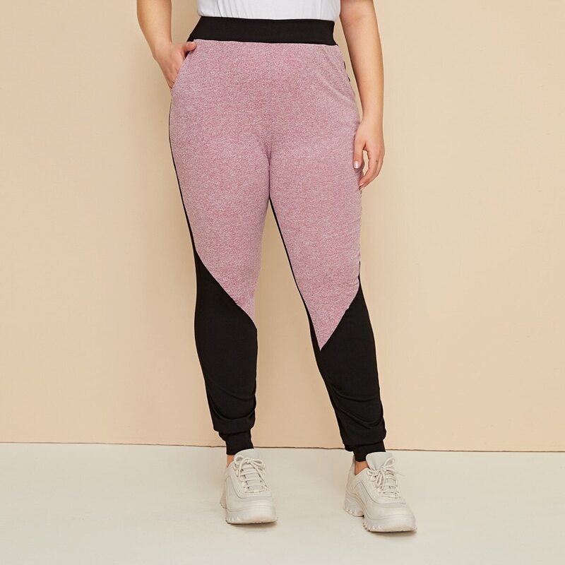 

Plus Cut And Sew Sweatpants, Multicolor