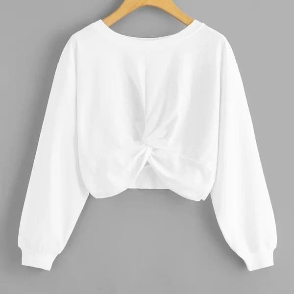 

Plus Twist Front Drop Shoulder Sweatshirt, White