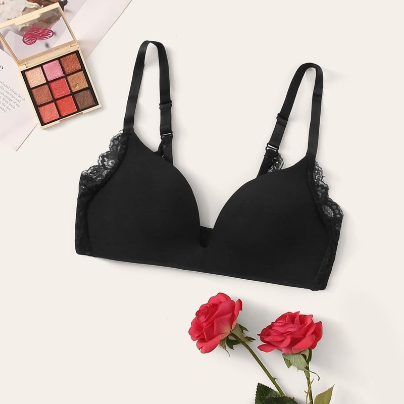 

Floral Lace Bra, Black