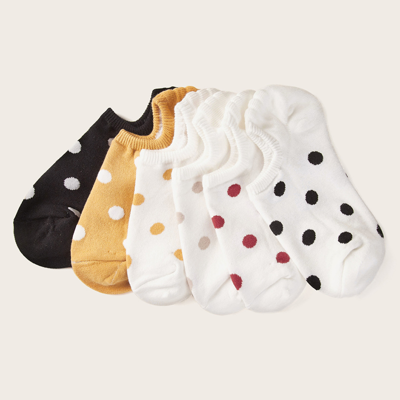 

Polka Dot Pattern Ankle Socks 6pairs, Multicolor