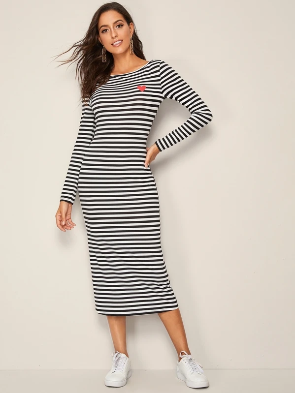 Striped pencil dress clearance