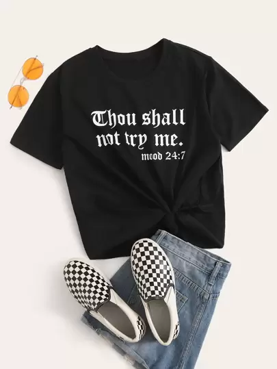 Thou shalt not try me shirt shein clearance