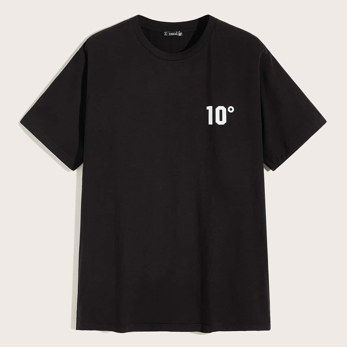 

Guys Number Print Tee, Black
