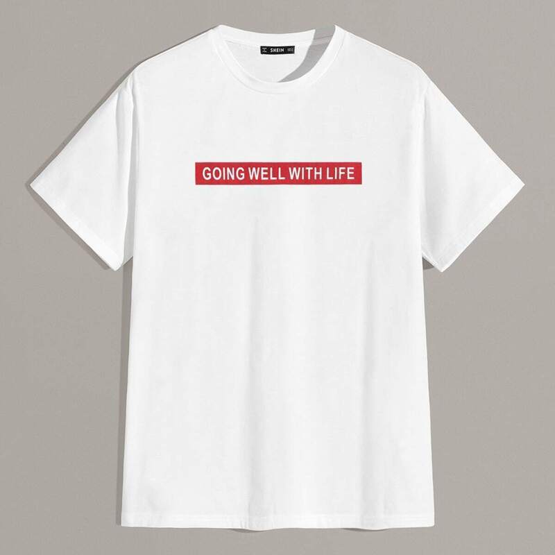 

Guys Slogan Print Tee, White