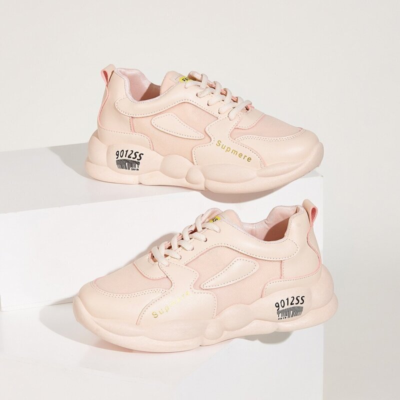 

Lace-up Front Chunky Sole Trainers, Pink