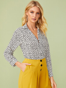 Ditsy Floral Print V-neck Blouse