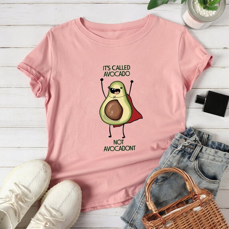 

Letter And Avocado Print Tee, Pink
