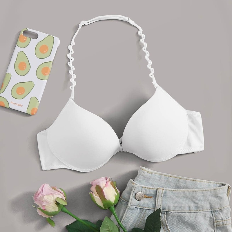 

Adjustable Strap Underwire Bra, White