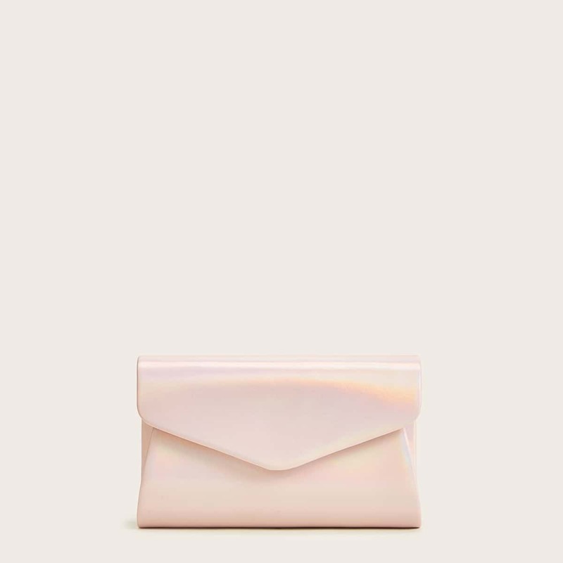 

Solid Flap Chain Crossbody Bag, Pink