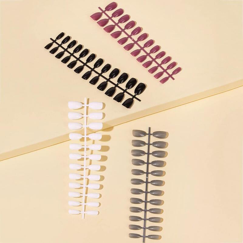 

Leaf Design Long Nail Film 4pcs, Multicolor