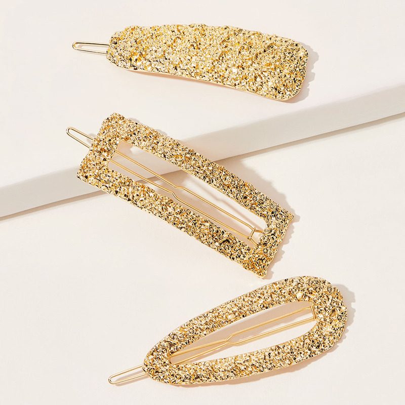 

Textured Hair Clip 3pcs, Gold