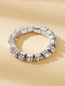 1 chiếc nhẫn trang trí đính đá 1 chiếc trang sức bằng đồng - Bạc - Xem 2