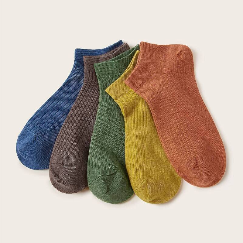 

Simple Ankle Socks 5pairs, Multicolor