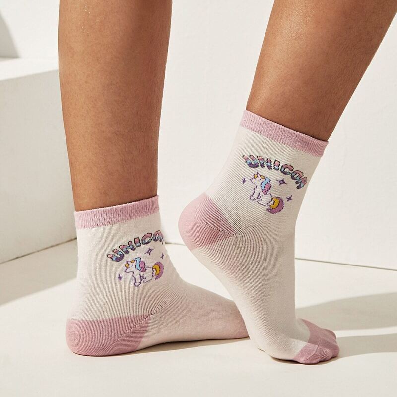 

Unicorn Pattern Socks 1pairs, Multicolor