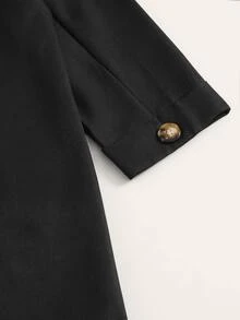 Single Breasted Solid Blazer & Shorts - Black - View 5