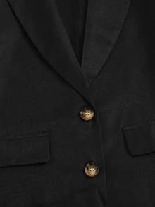 Single Breasted Solid Blazer & Shorts - Black - View 4