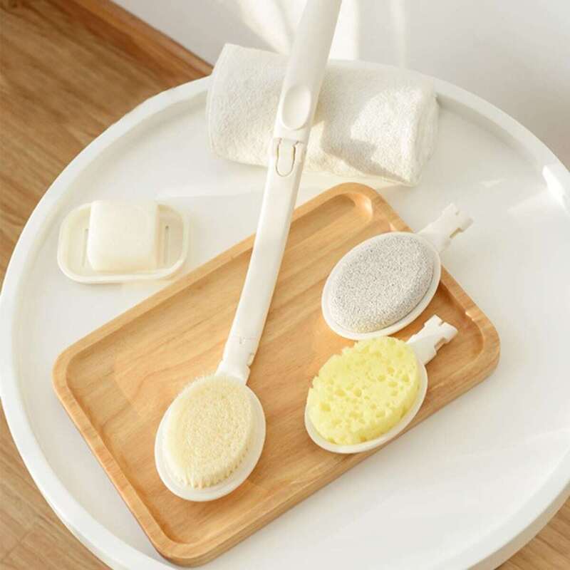 

3 In 1 Long Handle Bath Brush 1pc, Multicolor
