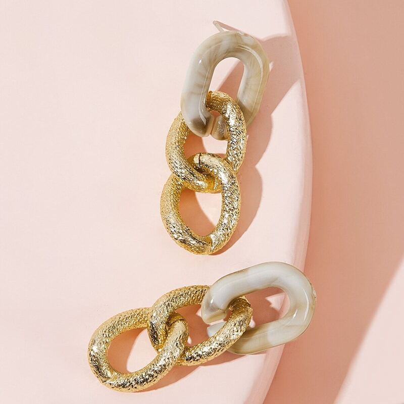 

Link Drop Earrings 1pair, Multicolor