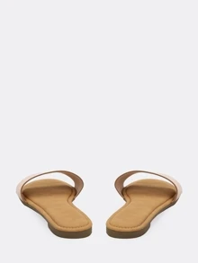 Classic Metallic Slip On Sandals ROSE GOLD - Gold - View 4