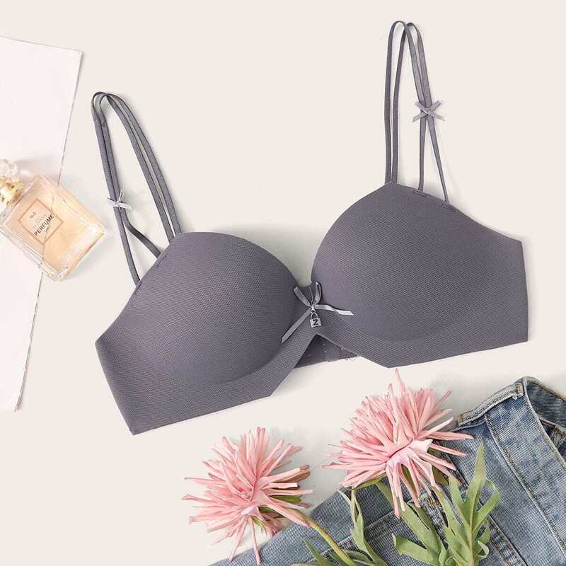 

Adjustable Strap Seamless Bra, Purple