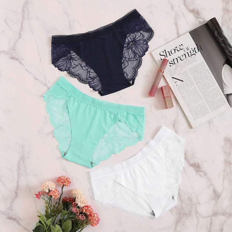 

Floral Lace Panty Set 3pack, Multicolor