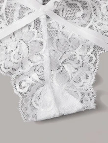 SHEIN 花卉蕾丝镂空内裤套装 3 件装性感内衣 - 彩色 - 查看 5