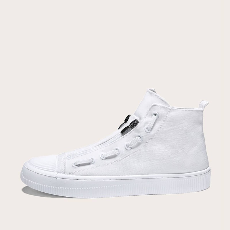 

Guys Double Zip Front Sneakers, White