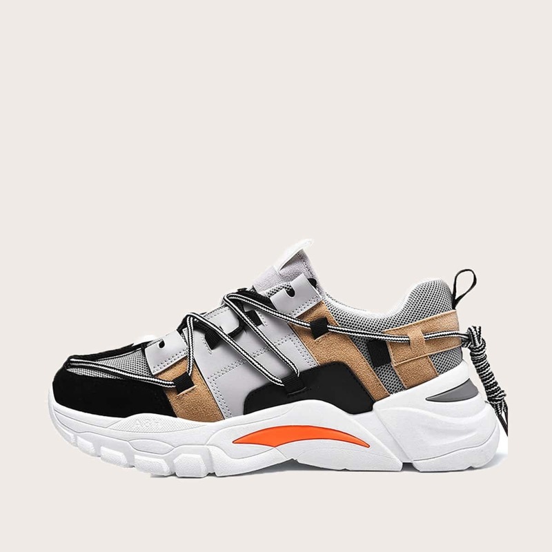 

Guys Lace-up Front Chunky Sole Trainers, Multicolor