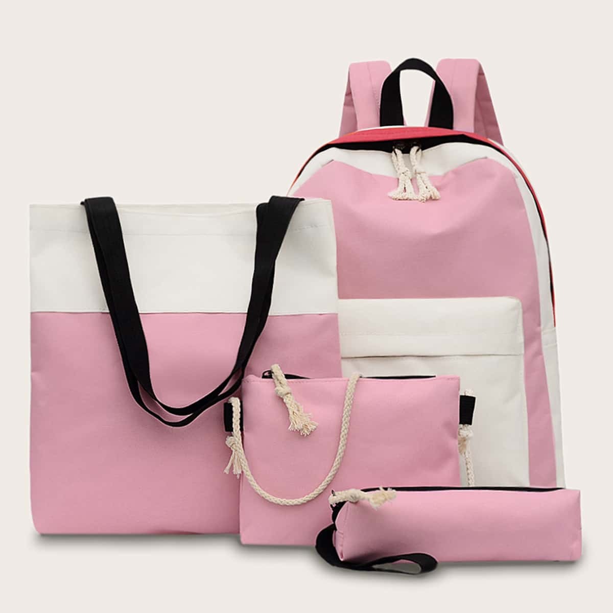 

Two Tone Backpack With Pencil Case 4pcs, Multicolor