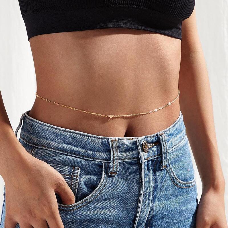 

Heart Decor Waist Chain 1pc, Gold