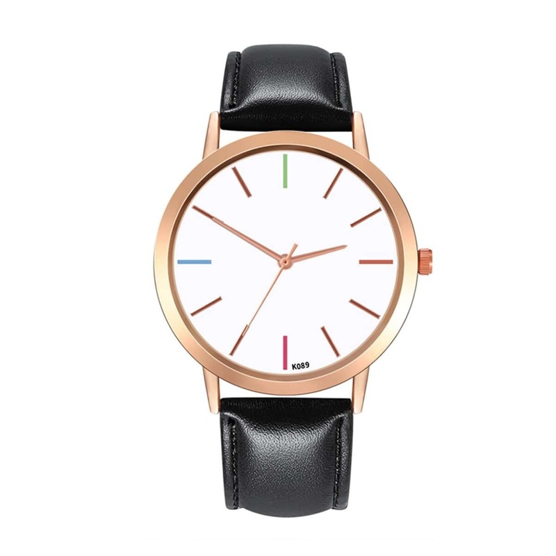

PU Strap Round Dial Wristwatch