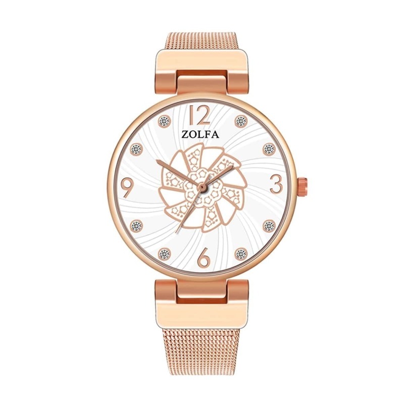 

Alloy Mesh Strap Round Dial Pointer Watch