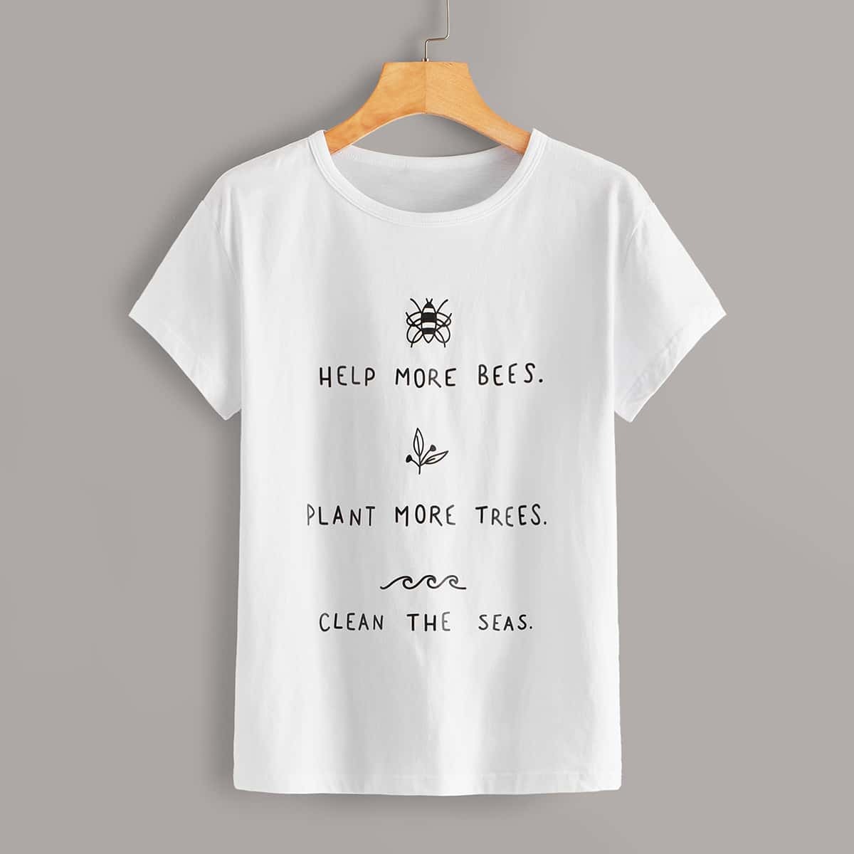 

Slogan Graphic Short Sleeve Tee, White