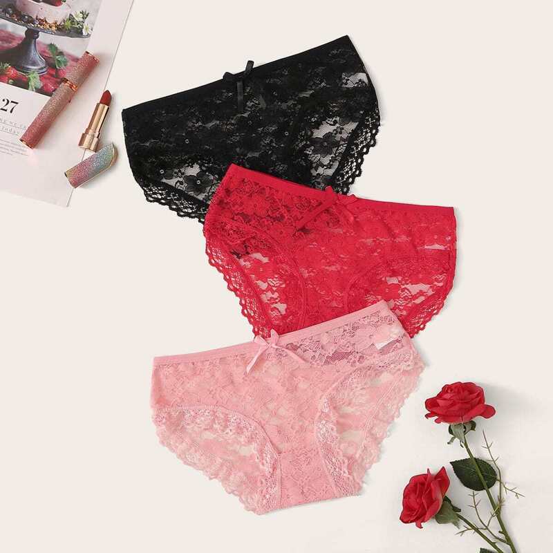 

Floral Lace Panty Set 3pack, Multicolor