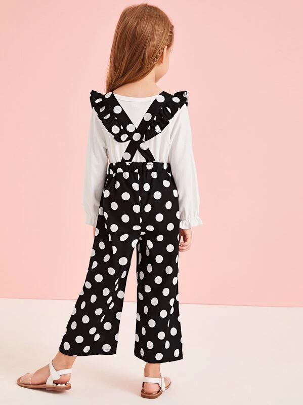 polka dot ruffle jumpsuit