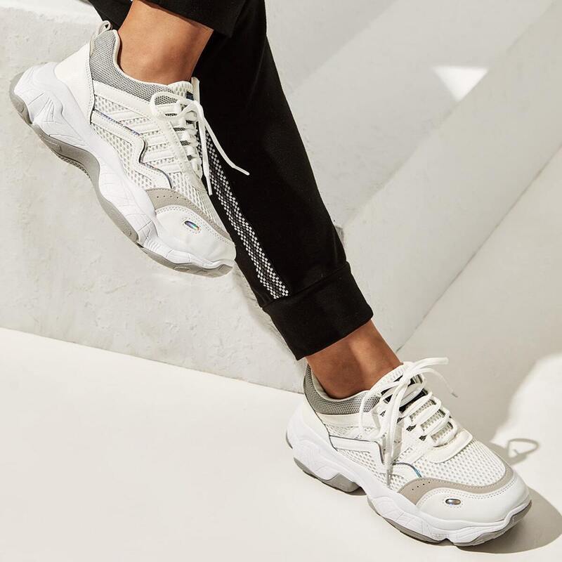 

Lace-up Front Chunky Sole Trainers, White