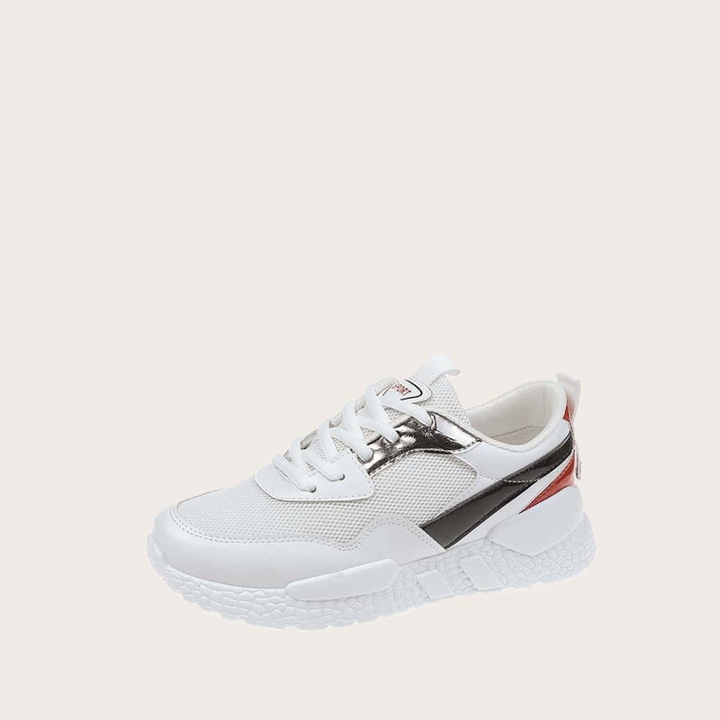 

Lace-up Front Mesh Panel Trainers, Multicolor