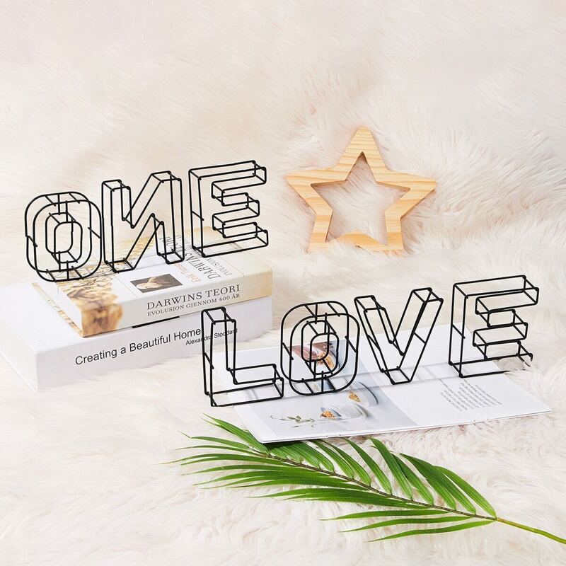 

Metal 3D Letter Design Decorative Object 1pc