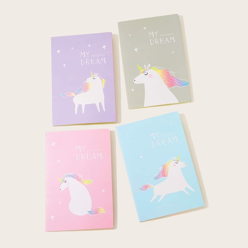 

Random Portable Unicorn Pattern Cover Notebook 1pc