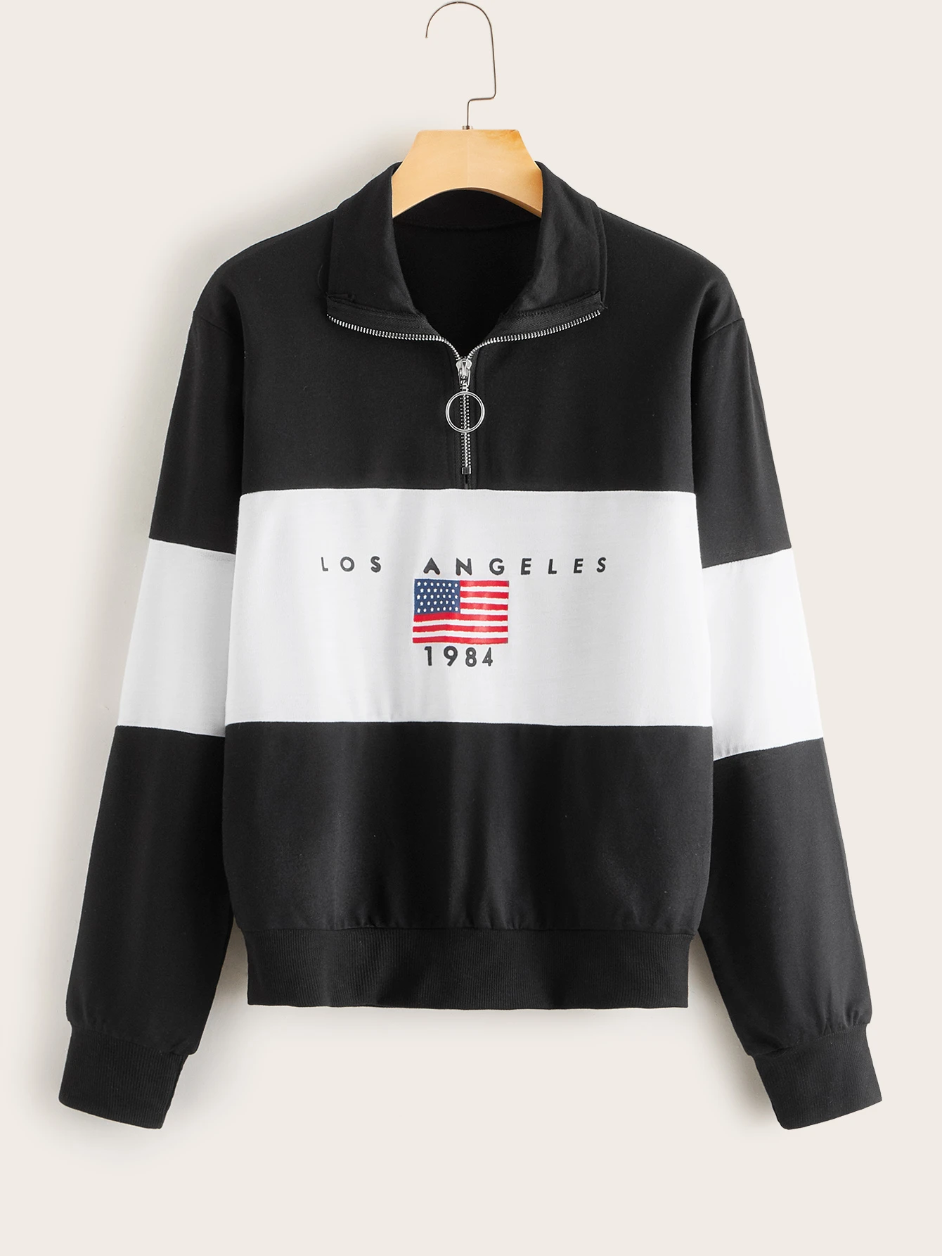 half zip front sweatshirt