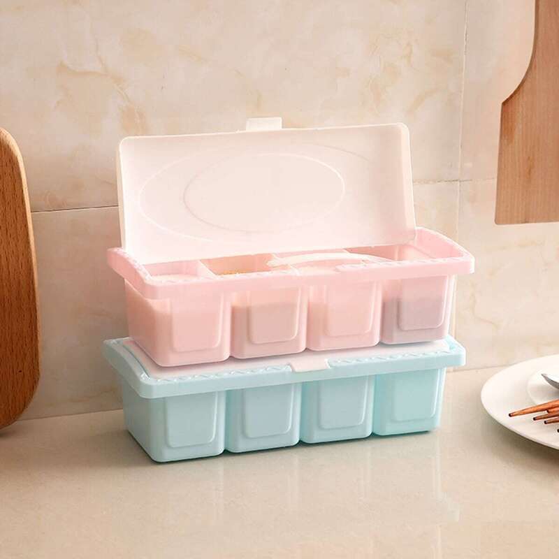 

Kitchen Four-grid Spice Box 1pc, Multicolor